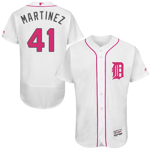 Tigers #41 Victor Martinez White Flexbase Authentic Collection Mother's Day Stitched MLB Jersey